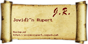 Jovián Rupert névjegykártya